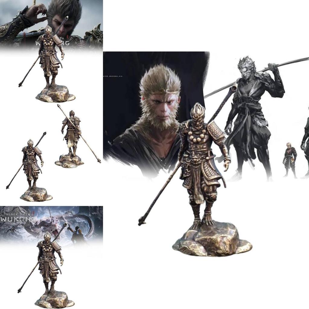 Exquisite Black Mythical Wukong Miniature Sculpture For Home And Office Dcor Gifts