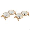 Ceramic Elevated Cat Bowls, Raised Feeding Station with Wooden Food And Water Bowl, Pet Feeder