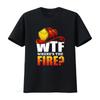 Funny Firefighter T Shirt for Men with 'WTF Where's The Fire ' Print Ideal Fireman DepartmenT Vintage Washed Slightly Casual