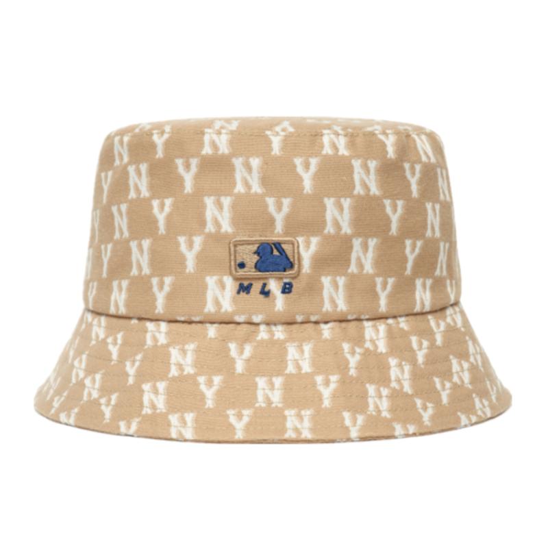MLB MONOGRAM Reading Collection Polyester Bucket Hats Unisex Khaki Fashion 3AHTFF02N-50BGD