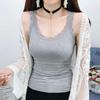 Women Summer Thin Vest U-Neck Sleeveless Slim Fit Tank Tops Single Color Lace Trimmed Camisole Streetwear