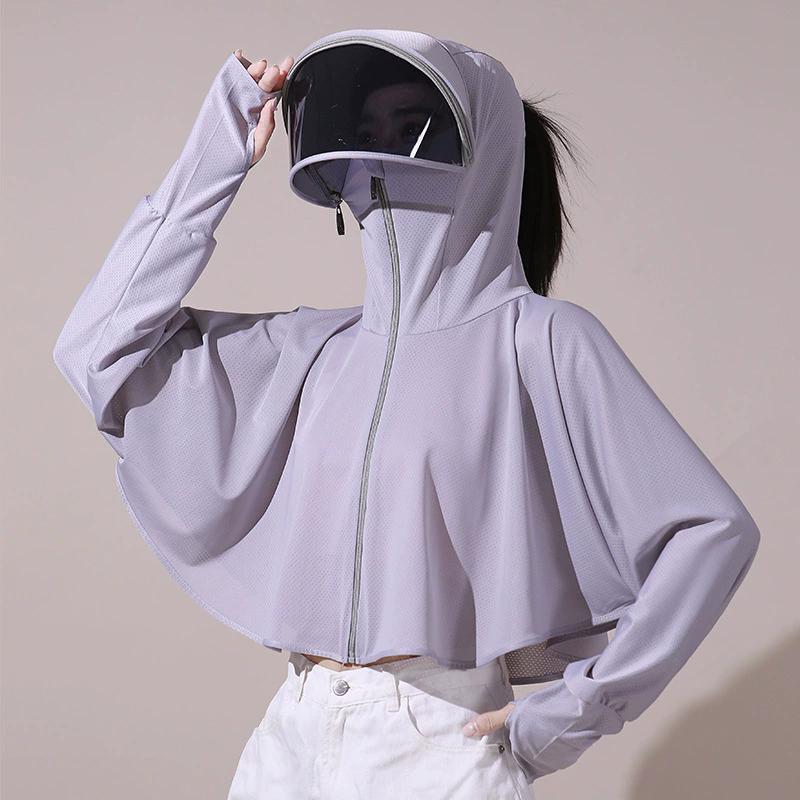 Summer Sun-protective Women's Clothing Breathable Smock Ice Silk Thin UV Protection Ladies Cloak & Cape for Women