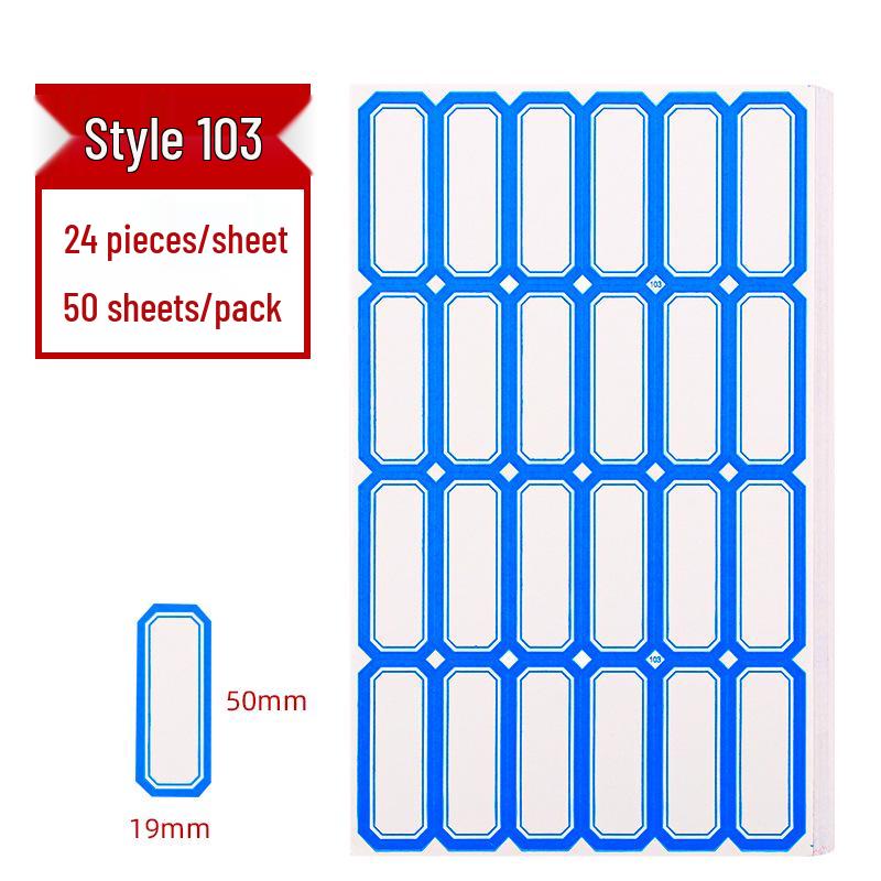 Colored Self-Adhesive Label Stickers for Handwriting, 50 Sheets - Office Use Name & Price Tags