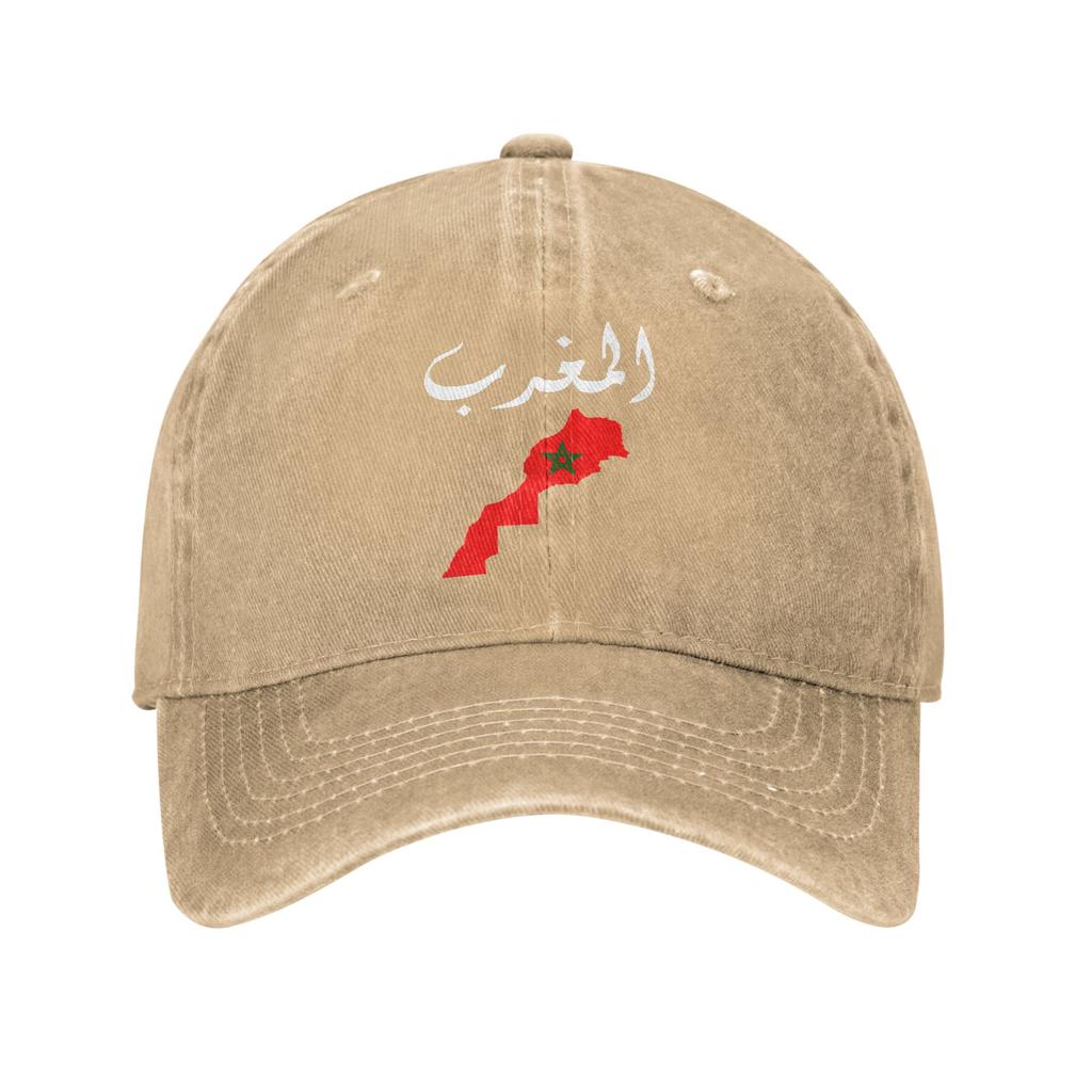 Washed Baseball Cap Morocco Flag Summer Trucker Hat For Women Men Fashion Outdoor Gym Sun Baseball Caps