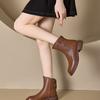 2026 Autumn New Product Short Boots Women's Korean Edition Back Zipper Slimming Women's Boots One Step Casual Women's Shoes
