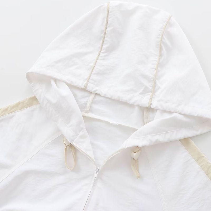 Zbzr Autumn New Women Clothes Western Style Fashion Long Sleeve Zipper Hood Nylon Short Coat 4341989