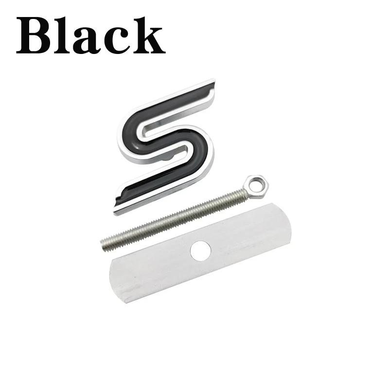 1Pc 3D Metal S Front Grille Chrome Emblem Badge Car Stickers Decals for Focus Fiesta Ecosport Kuga Mondeo Everest Car Styling
