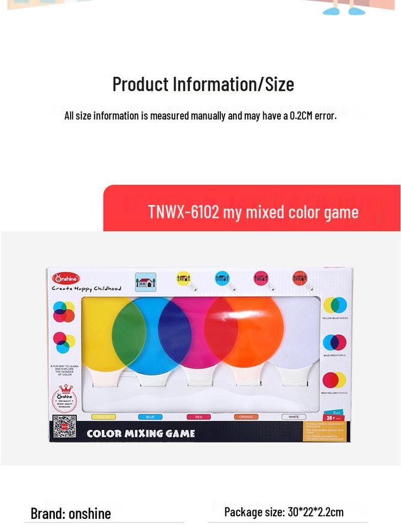 Translucent Primary Colors Filter Plate Toy for Early Education and Science Experiments