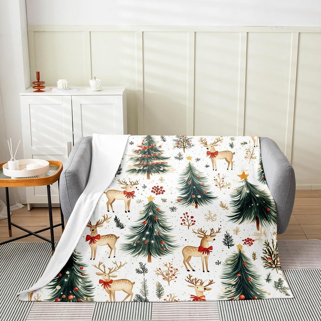 Christmas Flannel Fleece Throw Blanket Xmas Theme Fuzzy Blanket Throw for Kids Boys Girls Teens Bedroom Decor Black African