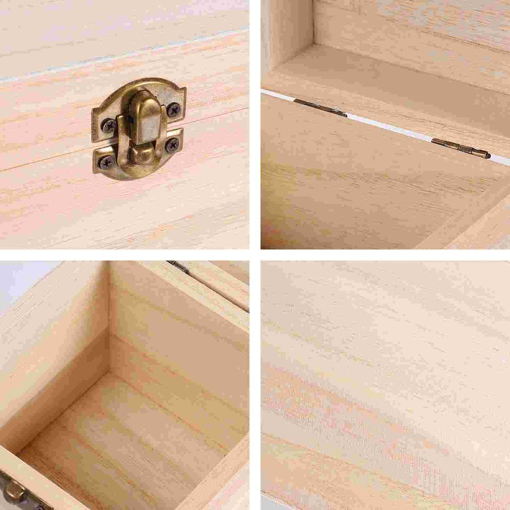 Wooden Storage Box Retro Decor Gift Jewelry Boxes Cord Ring for Packaging Candy Child