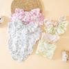 Baby Cotton One-piece Short-sleeved Cotton Yarn Triangular Fart-wrapped Romper Spring and Summer Thin Children's Fart-wrapped with Bib Clothes