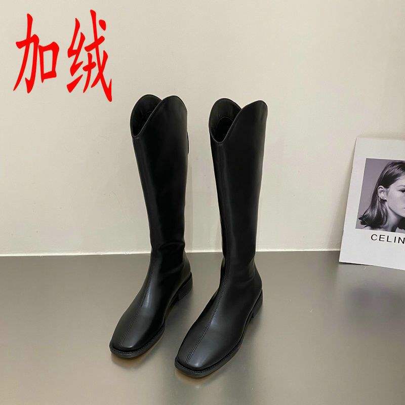 But knee boots autumn and winter new Martin boots high boots knight boots long boots women's long boots look thin and thin legs