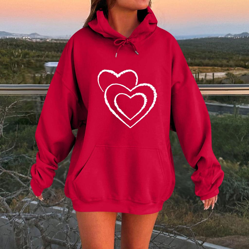 Women's Loose Comfortable Casual Fashion Character Printed Hooded Long Sleeve Sweatshirt