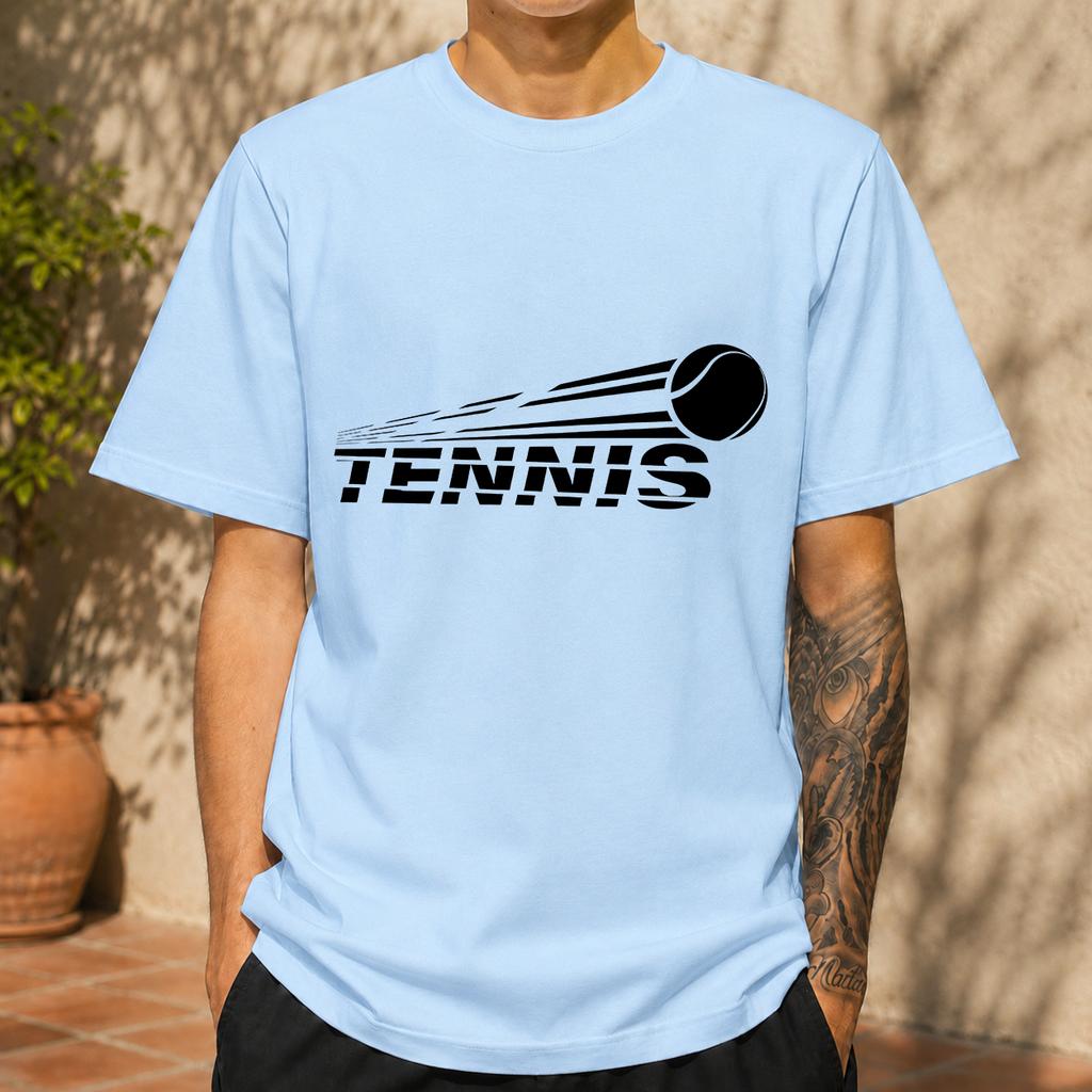 2026 New Pure Cotton Tshirt With Dynamic Tennis Letter Print Sporty Versatile Top Casual Short Sleeve