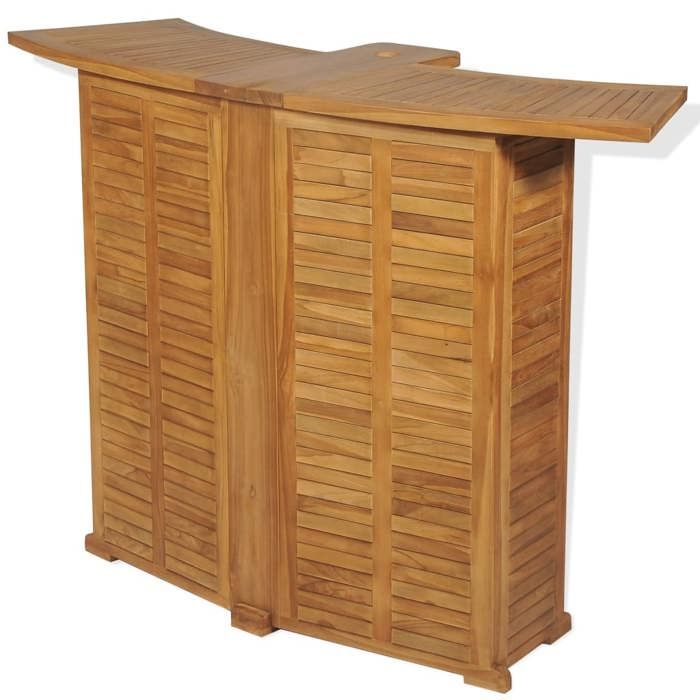 VidaXL Table pliable de bar 155x53x105 cm Bois de teck solide
