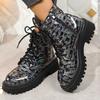 Fashion Women's Explosive Versatile Single Shoes Fried Street Short Boots Medium Boots 2025 Autumn New Platform Martin Boots Women's
