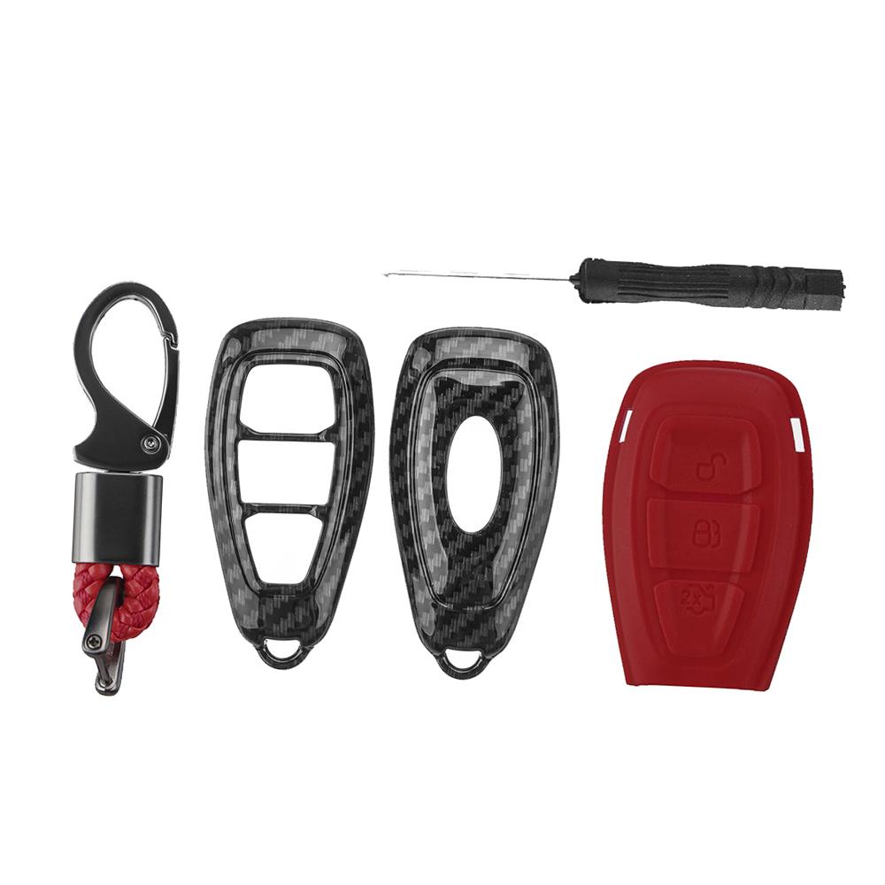 Carbon Fiber Remote Key Fob Case Shell Cover Compatible with Fords Focus Fiesta Kuga C Max