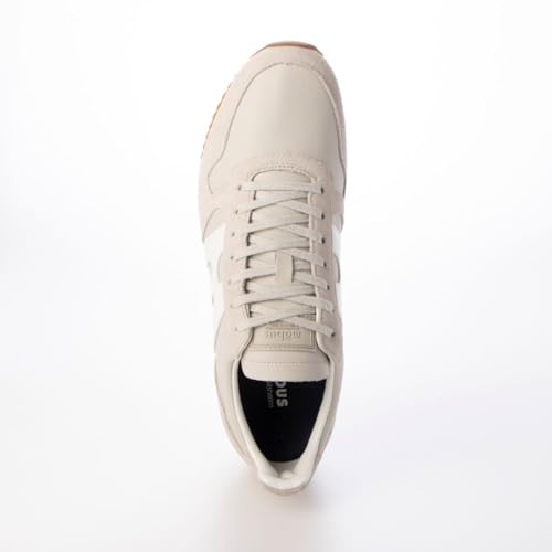 Mobus Men's Leather Sneakers, Genuine Leather, Sports, Casual, Walking Shoes with Archwave Insole, Current Model BISMAR2 (LT.GREY/WHITE, Size 26.0 cm)