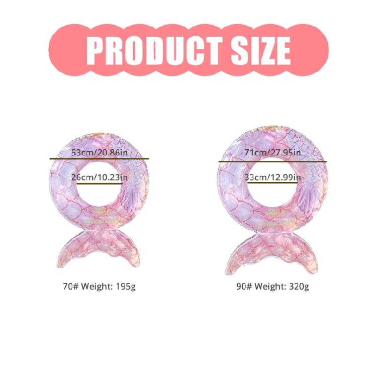 Children's Mermaids Inflatable Swimming Rings Floating Lifebuoys Water Toy for Beach and Water Fun