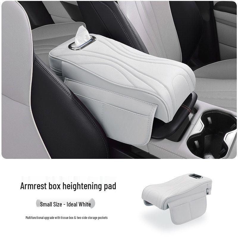 Zunjie S800 Armrest Box Pad with Tissue Box, Cup Holder, and Storage Bag for Car Interior Accessories.