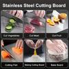 1pc Premium Stainless Steel Double-Sided Cutting Board - Thickened, Durable &, Food Grade for Kitchen & Restaurant Use, Easy To Clean with Water