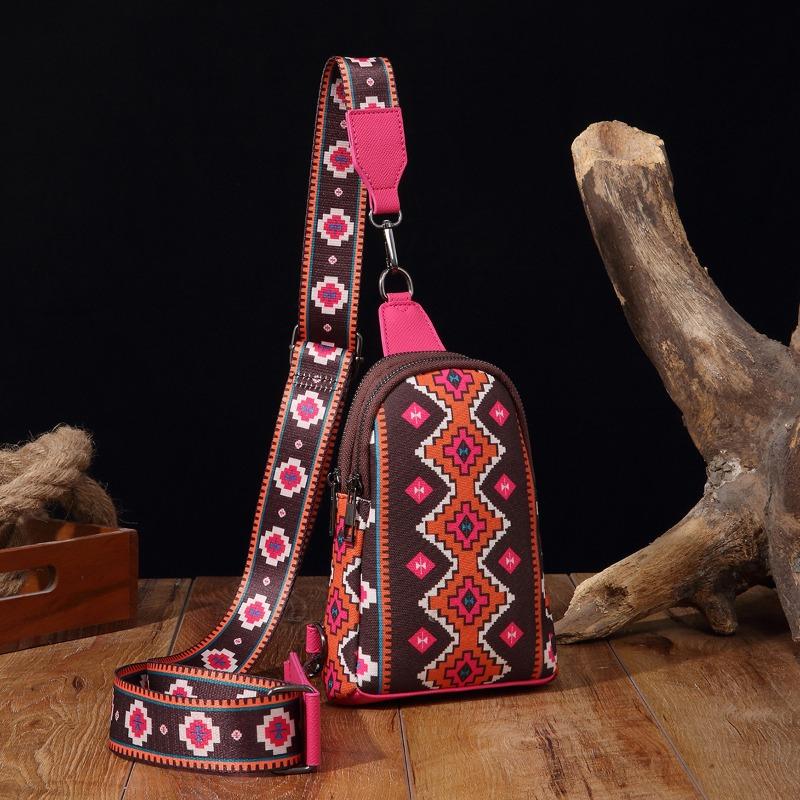 Vintage Canvas bedruckte böhmische Damen Clutch Brusttasche Umhängetasche