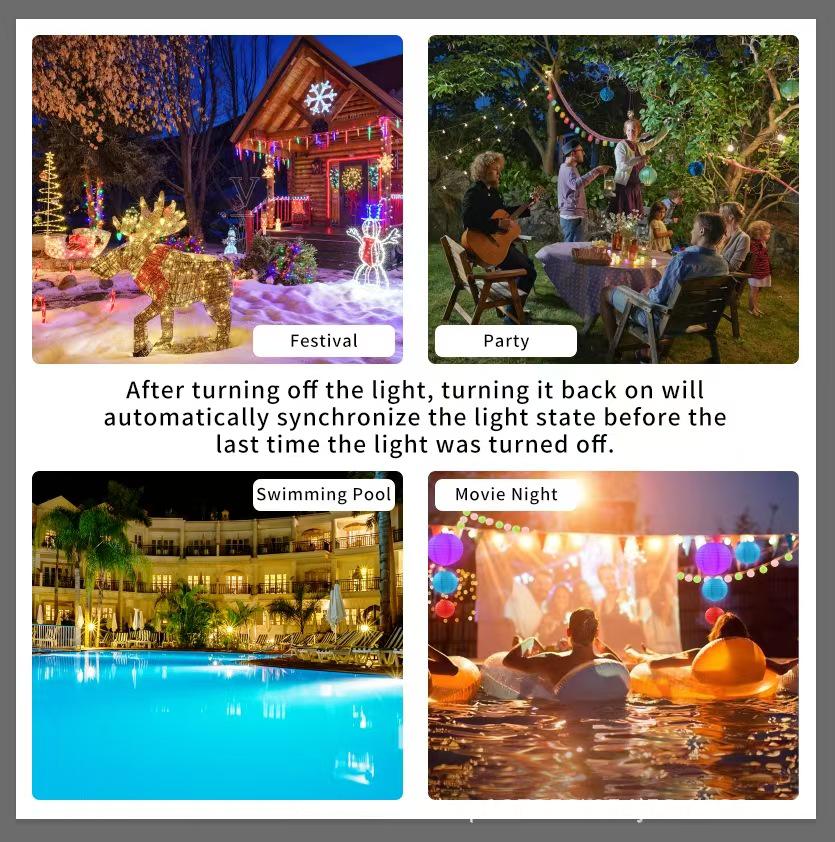 Cross-border Smart Wi-Fi + Bluetooth RGBCW LED Floodlight - Seven-Color Courtyard Atmosphere.