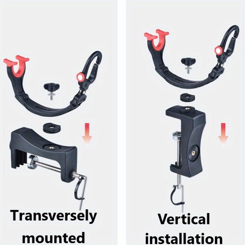 Otočný ABS držák rybářského prutu s červenou rukojetí Odolný přenosný design pro lehké lodní pobřežní rybářské vybavení Stabilní stojan na pruty