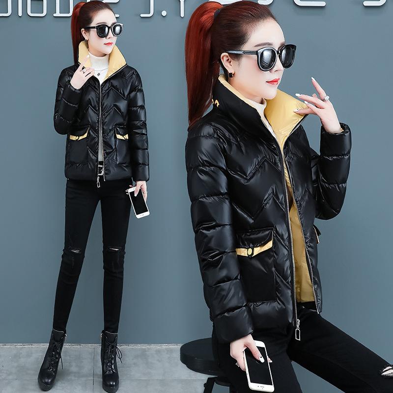 Winter new down cotton-padded clothes women's short student bread clothes colored hooded long-sleeved loose small cotton-padded jackets leave-in