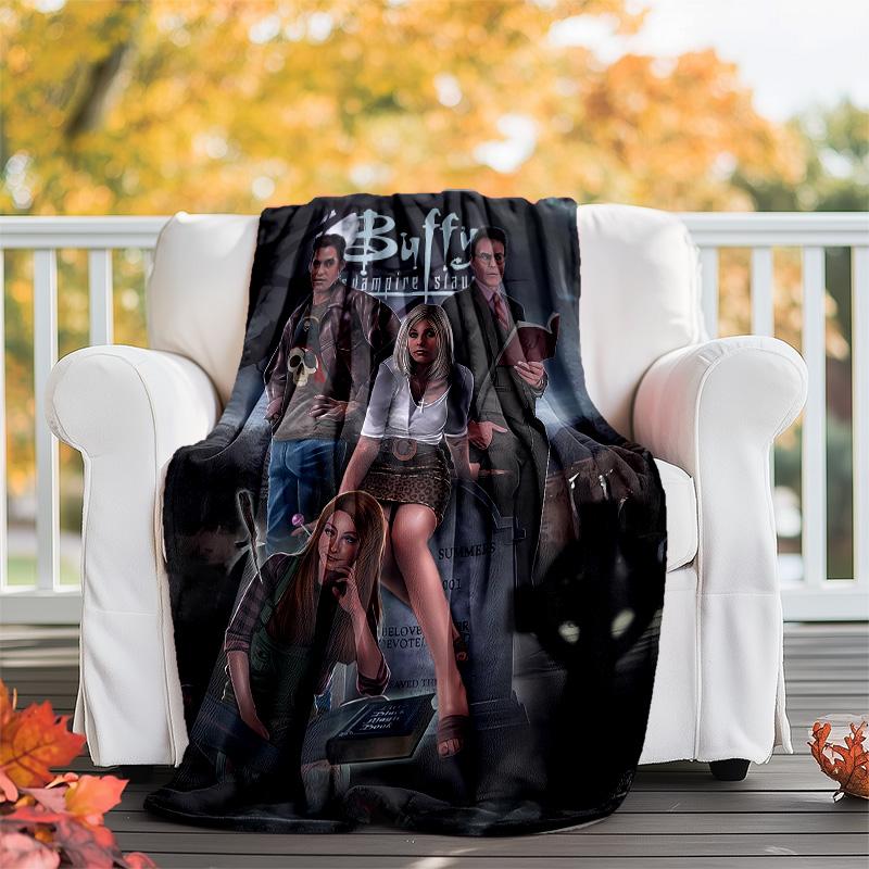 Buffy the Vampire Slayer printed throw blanket—lightweight,soft,warm;versatile blanket for all seasons—perfect as &air-conditioning throw,nap blanket