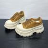 Small Leather Platform Shoes Women's Height Increase New Super Fire Versatile Lightweight Soft Sole Casual Shoes
