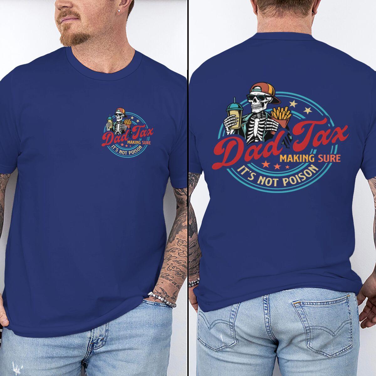 Funny Dad Gift Mens Clothing Funny Dad Tax Shirt for Father s Day Dad Tax T-Shirt Casual Short-sleeve Crewneck Tee S