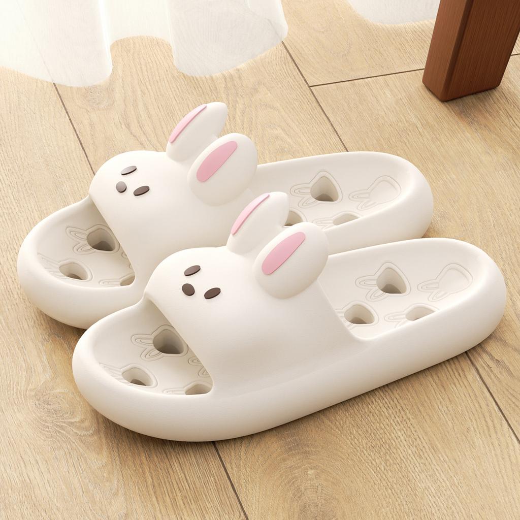 Cartoon Women Bathroom Slippers Cute Non-Slip Leaky Sandals Fashion Thick Bottom Slides Home Men Quick Drying Flip Flops