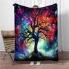 3D Abstract Tree Of Life Flannel Blanket Fluffy Children Sofa Plush Bedspread Throw Lunch Blanket for Sofa Bed Nap Cover Kids