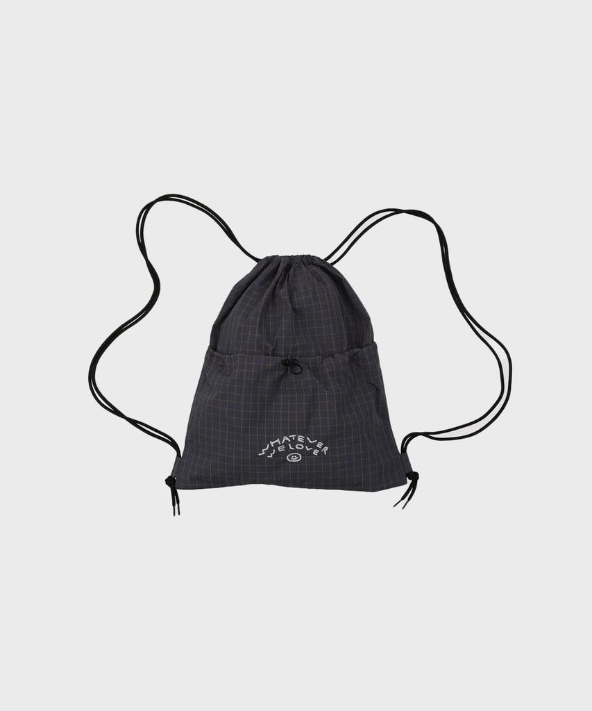 Ooowl String Bag Purple Check