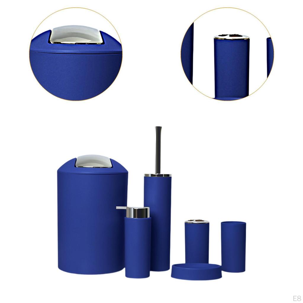 6 Pieces Bathroom Accessories Set Supplies Easy to Clean Home Apartment Use Soap Dish