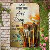 Vintage Metal Iron Art Room Sign, Motivational Wall Decor for Artist'S Home, Bar, Cafe And Studio