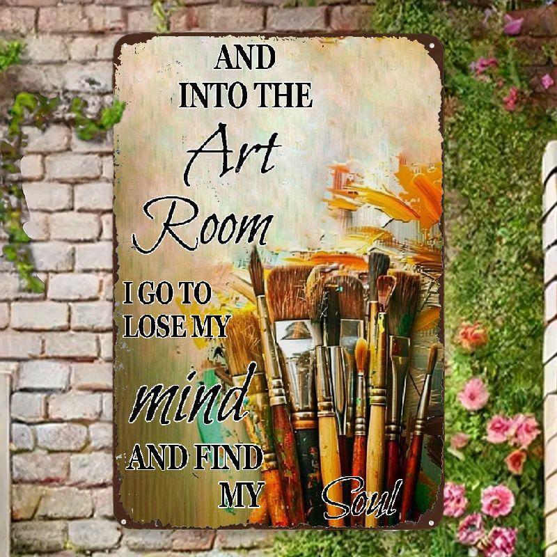 Vintage Metal Iron Art Room Sign, Motivational Wall Decor for Artist'S Home, Bar, Cafe And Studio