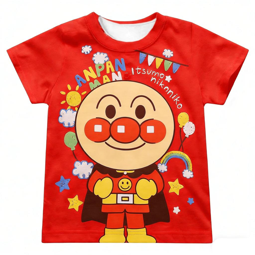 Fun Cartoon Anime T-Shirt O-Neck Short Sleeves Fashion Children Clothes Comfortable Casual Sports Outerwear Home Wear T-Shirt