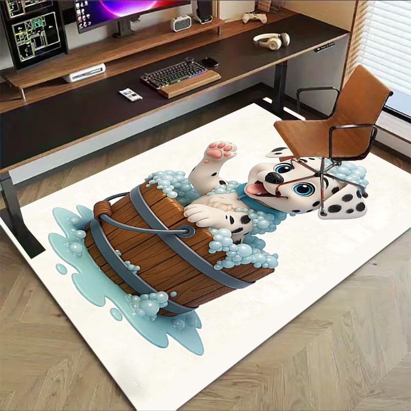 1PC Dalmatian, Bath Non-Slip Floor Carpet Compatible for Office&Living Room&Dining Room - Flat-Weave Machine- Soft & Pattern-E326
