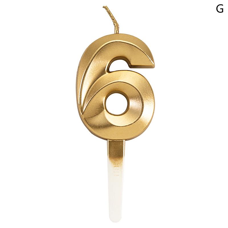 Golden Diamond Birthday Candles 0-9 Digital Cake Topper Number Wedding Cakes Dessert Decorparty Supplies Accessories