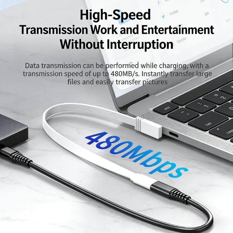 Silicone Short 10/20/50cm Type C to USB C Cable 480mbps 100W Fast Charging Data Cable for Mobile Phone Laptop Tablet