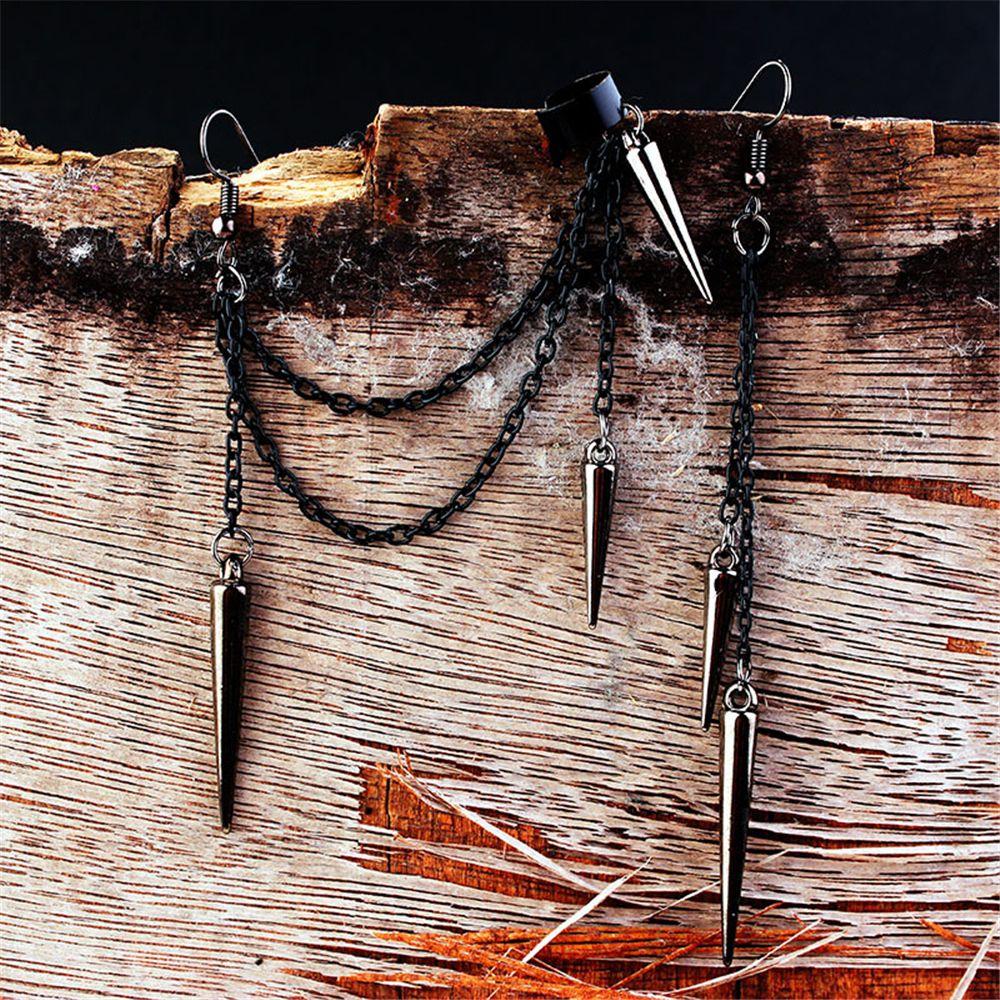 1 Pair Vintage Fashion Drop Rock Gothic Ear Hook Ear Clip Ear Stud Punk Earrings Rivet