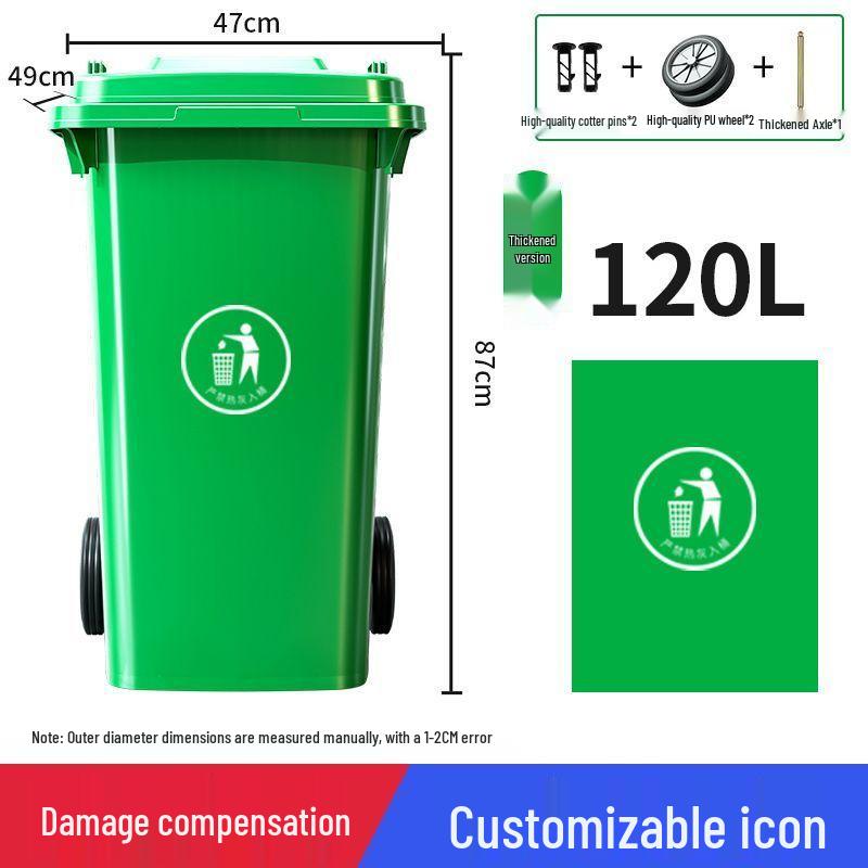 240L Commercial Trash Can with Lid - Extra Large Community Outdoor Bin