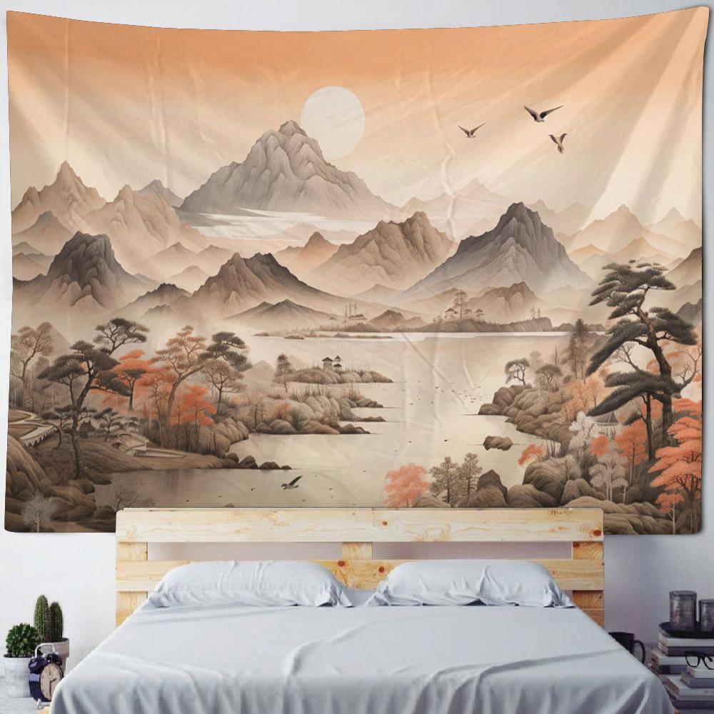 Natural Scenery Oil Painting Tapestry Home Wall Art Decoration Background Cloth Bedroom Living Room Dormitory Office Poster