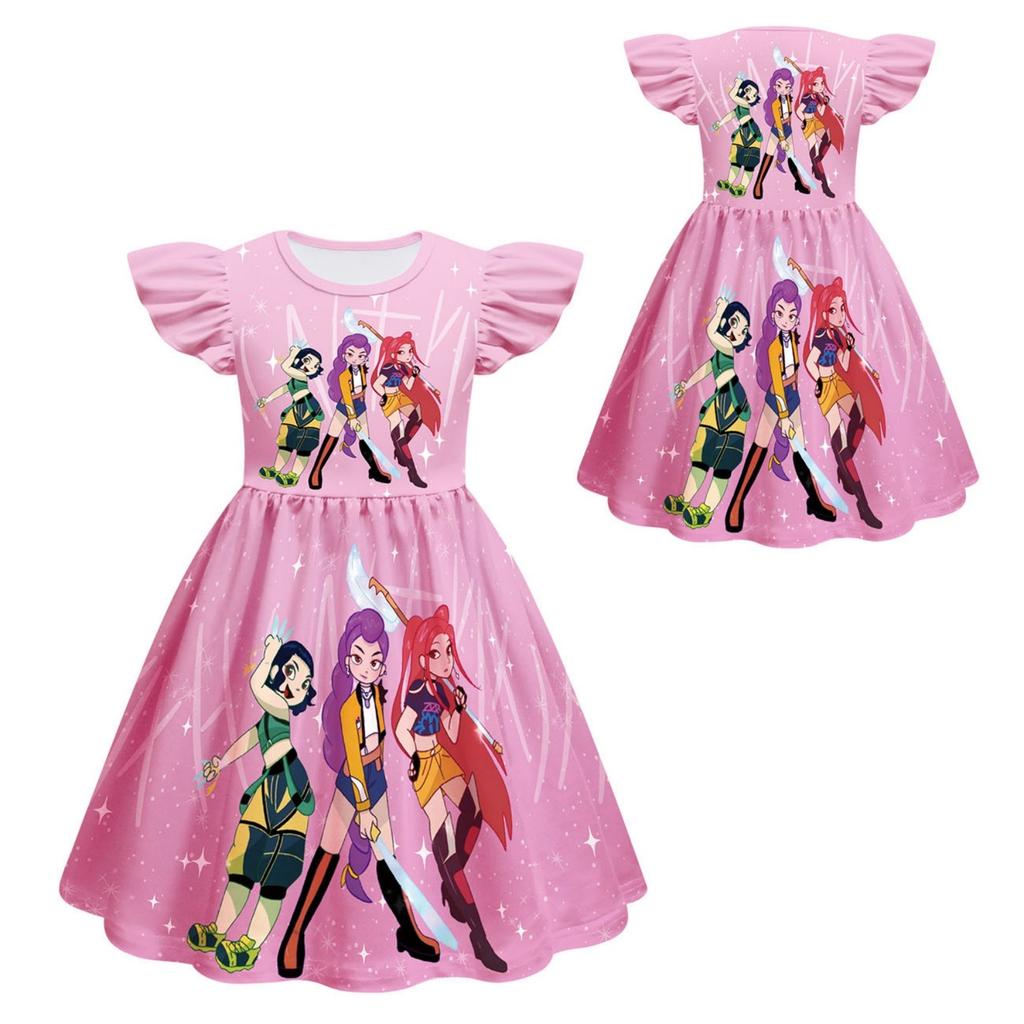 Girls Witch  Girls Flying Sleeves Children's Dress Children's A-line Skirt