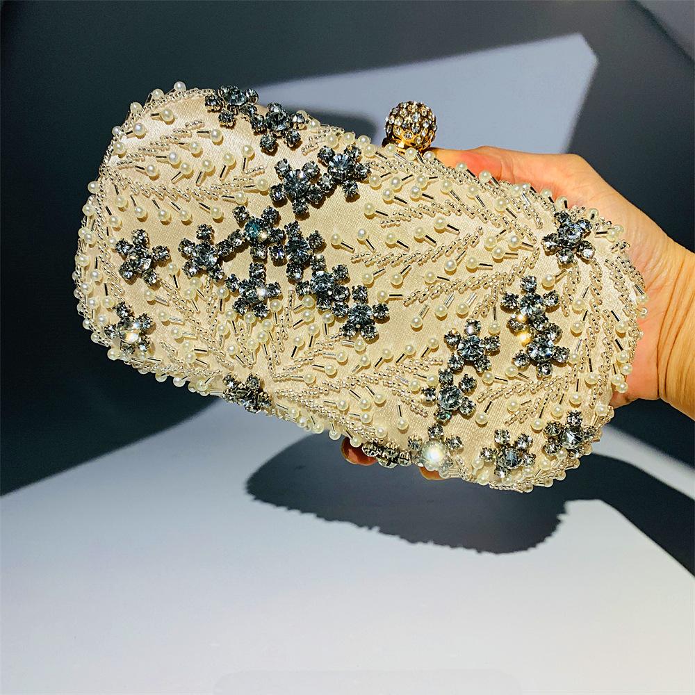 Pearl Diamond Women Evening Bag Designer Crystal Wedding Bridal Clutches Designer Female Shoulder Purses Handbags Dinner Bags