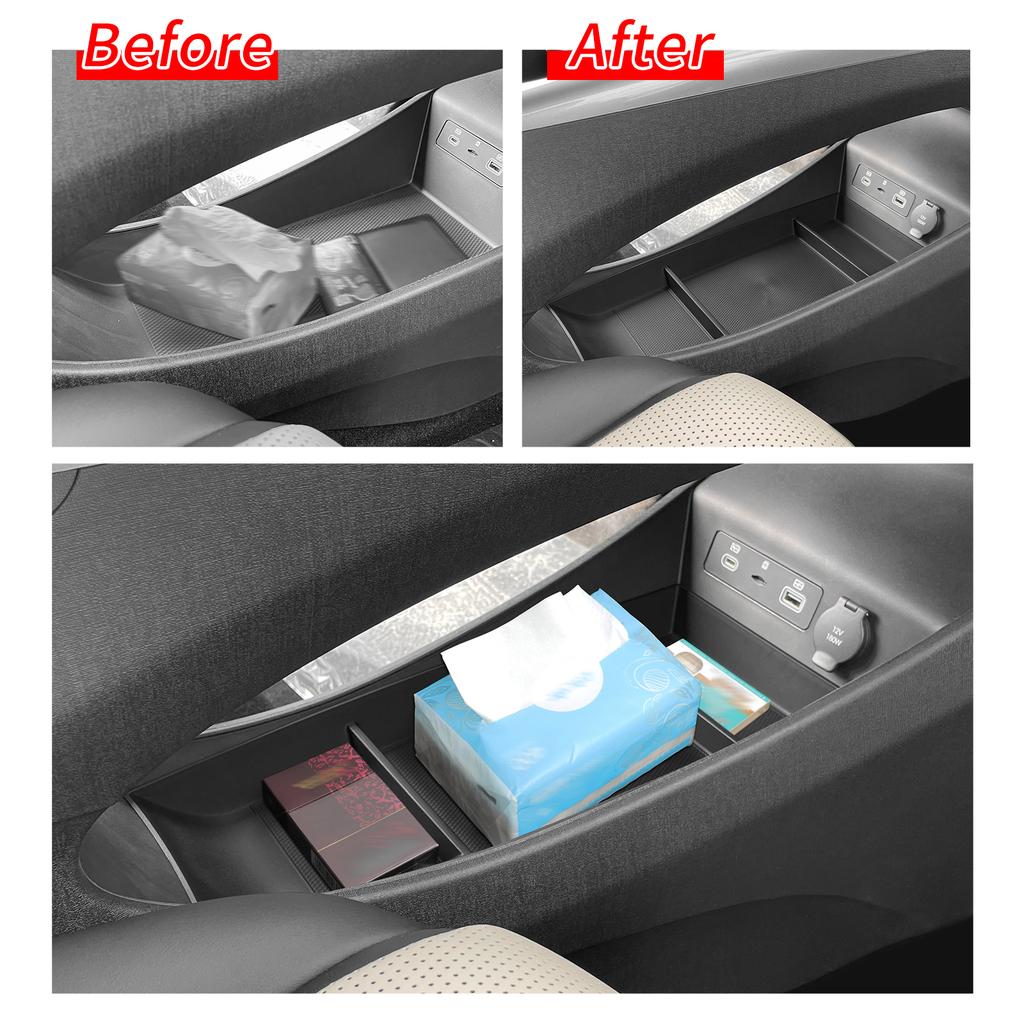 Smabee for BYD Dolphin 2025 Smart Driving Edition Car Central Lower Layer Tray TPE Console Storage Box Organizer Accessories
