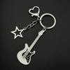 Fashion Star Guitar Keychain Pendant Simple Hanging Decorations Keyring Charm for Purse Bag Backpack Handbag