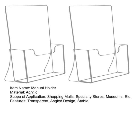 2Pcs Acrylic Brochure Holder Clear Manual Flyer Display Stand with Slanted Back And Reinforced Base Menu Display Stand for Countertop